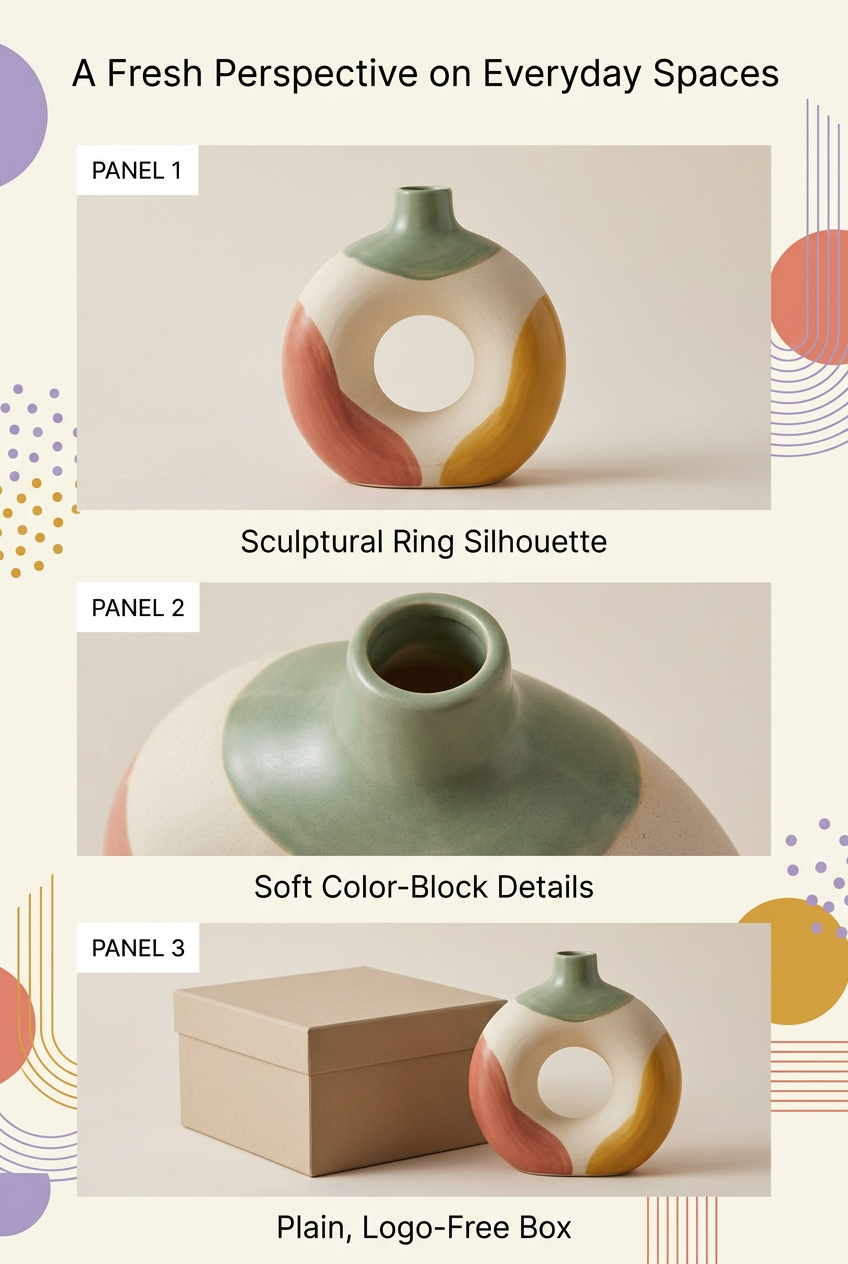 English detail graphic showing ring silhouette narrow neck and plain packaging
